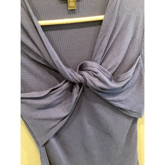 Ralph Lauren Womens Babydoll Top Size Small S Blue Black Label Twisted Front 90s - Picture 6 of 9